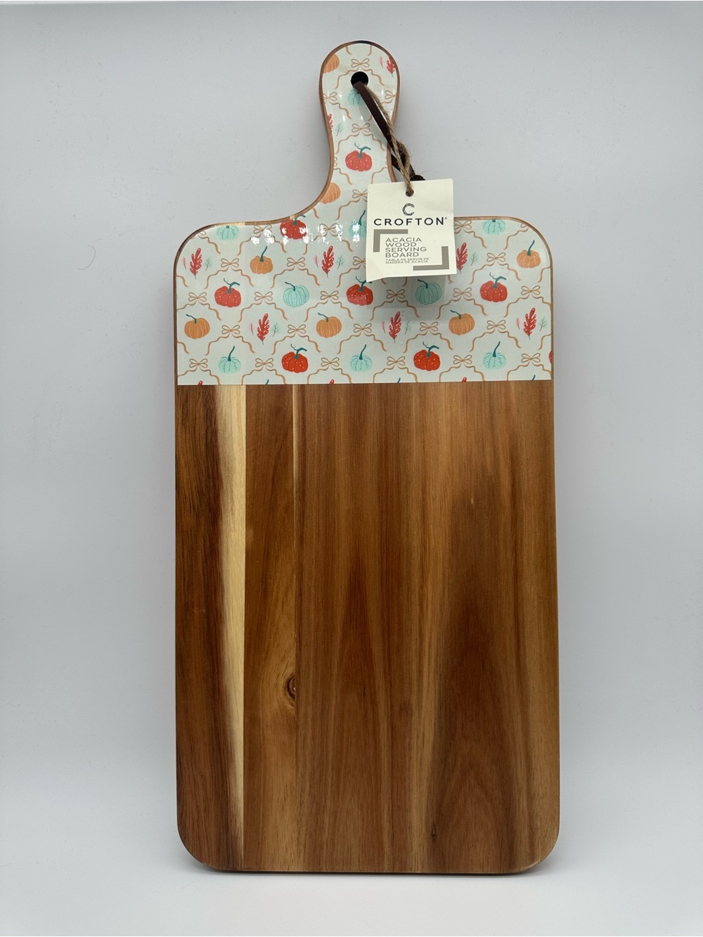 Board NWT Crofton Acacia Wood Fall Pumpkin Serving Board Charcuterie